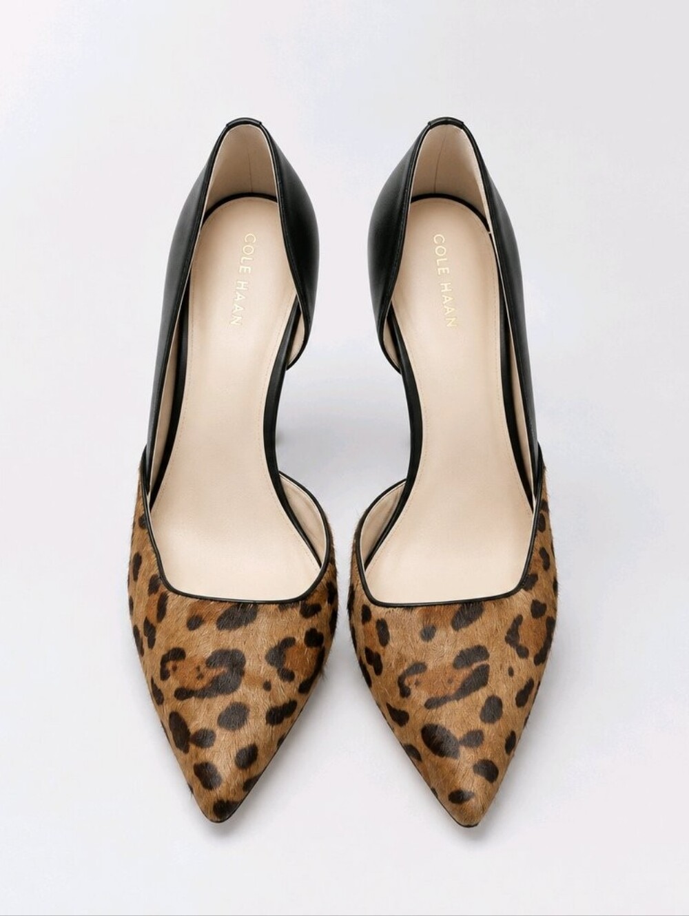 Cole Haan Leopard-Print Pointed Pumps with Black Heel Sz 9